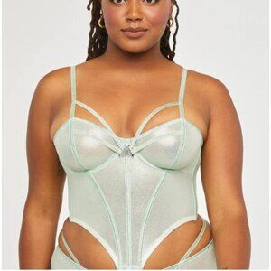 Brand New Savage x Fenty Going Platinum Mesh Bustier Green Mist S